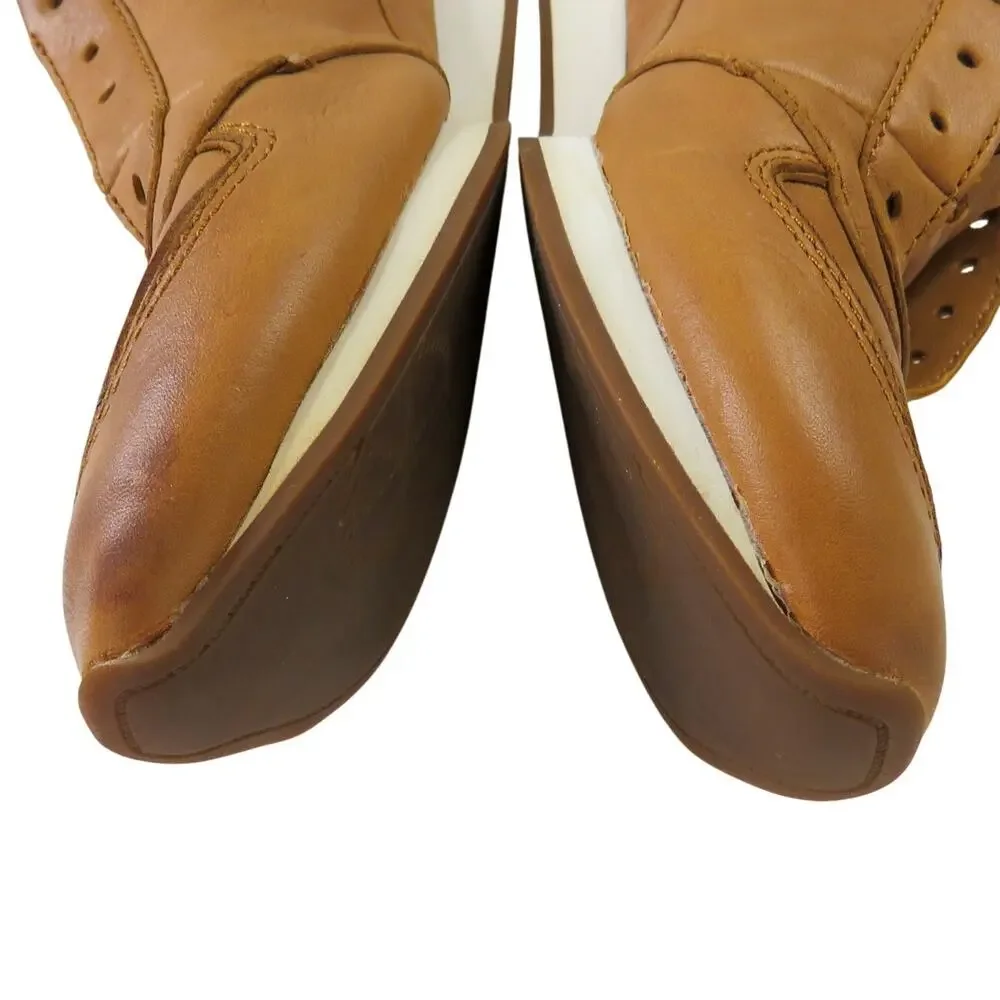 COACH Raeann Fashion Sneakers in Ginger Tan Leather Size 7.5